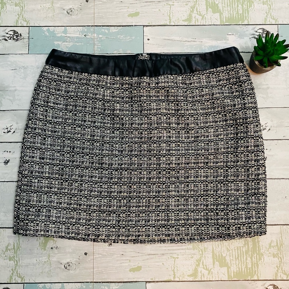 GAP Metallic Tweed Like Woven Mini Skirt